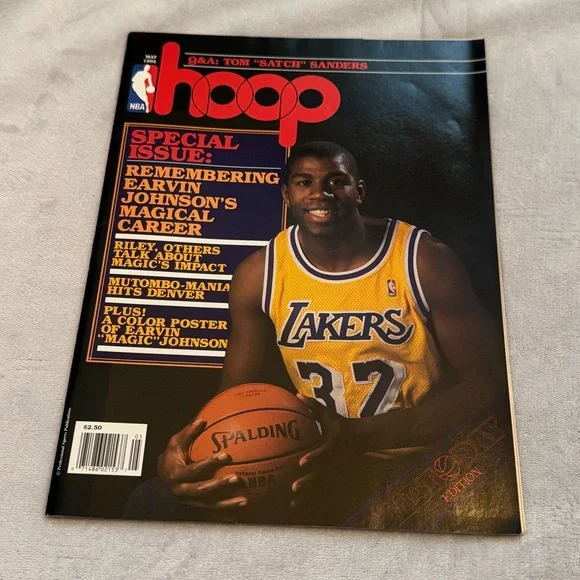 Hoop Magazine May 1992 Magic Johnson Tribute w/ Poster Lakers NBA - Picture 1 of 11